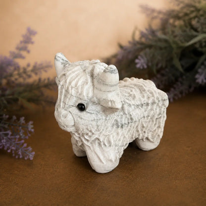 Zebra Jasper Highland Cow Carving – Balance & Grounding