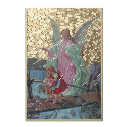 Guardian Angel Wood Plaque – Gold Christening Gift