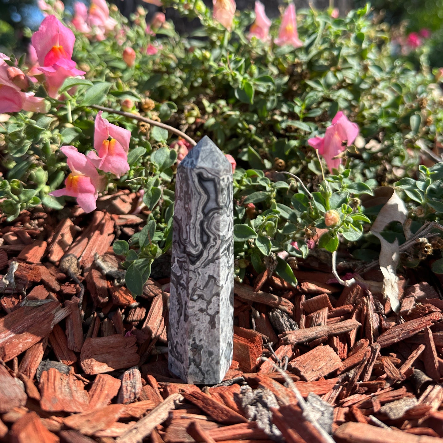 Picasso Stone Tower crystal for grounding creativity emotional healing manifestation and spiritual décor