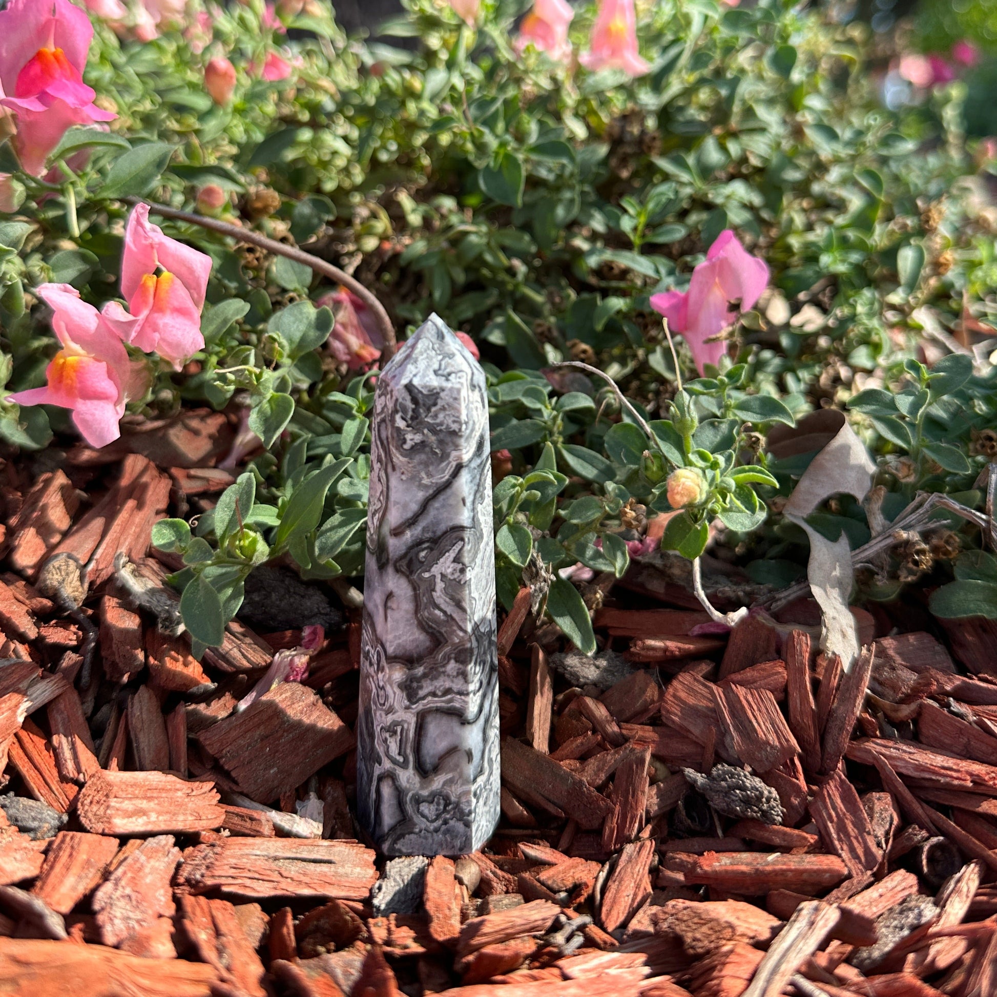 Picasso Stone Tower crystal for grounding creativity emotional healing manifestation and spiritual décor